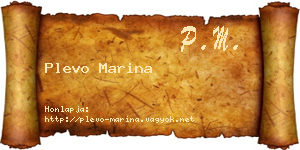 Plevo Marina névjegykártya